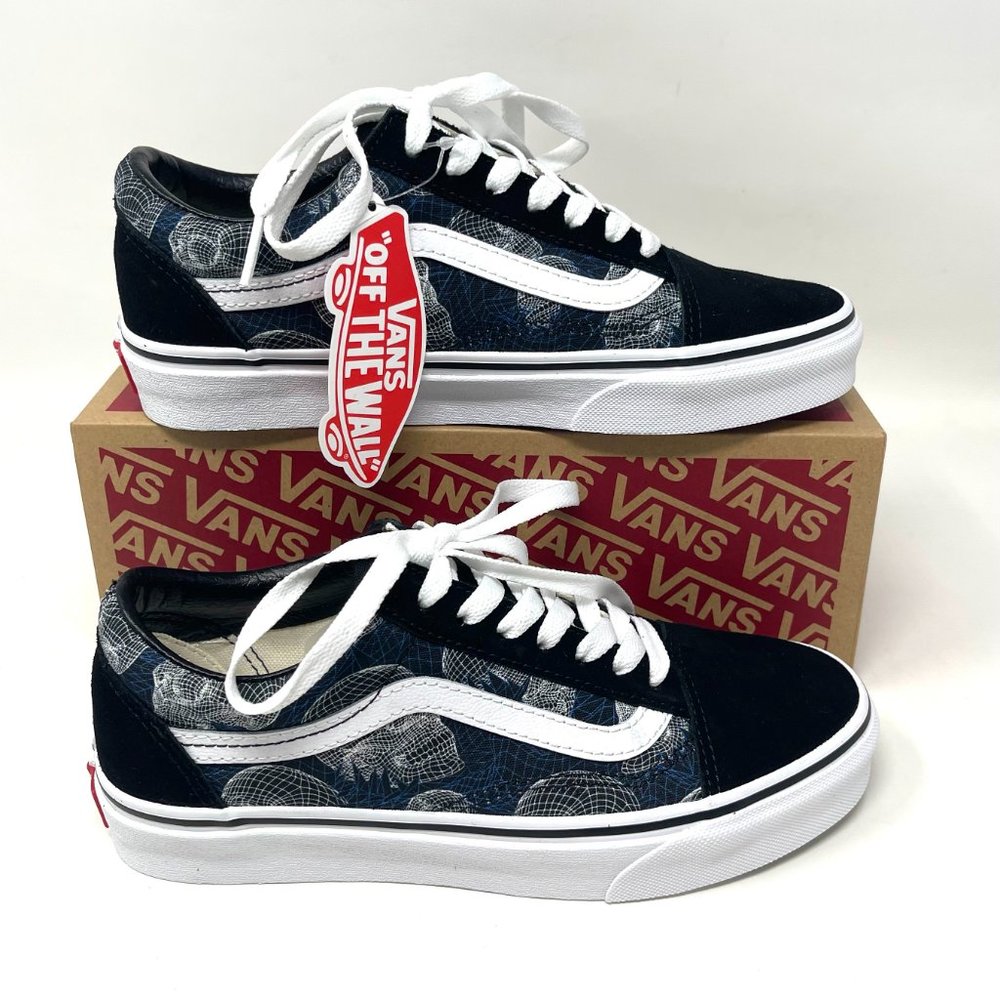 Vans Old Skool Black Skull Skateboarding Men's Size Canvas Suede VN0A3WKT9IB - Picture 2 of 11